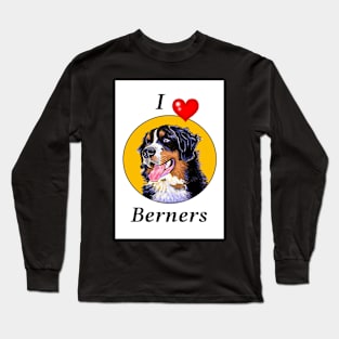 I LOVE BERNERS CARTOON GOLD Long Sleeve T-Shirt